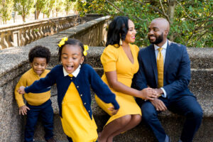 Children being silly in Black family photoshoot
