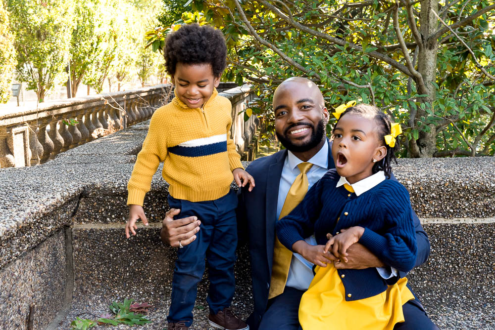 family photoshoot with Black father and children