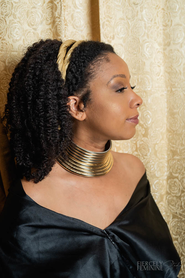 Black woman posing in portrait as royalty for 30 Days of Beautiful